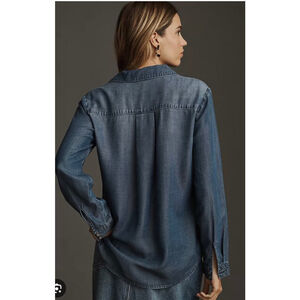 Women's Marisa & Marie made in Italy Blue Denim Button Down Shirt L